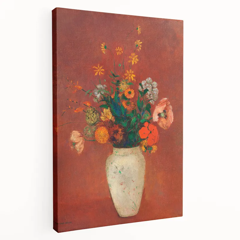 Modern Wall Art - Vibrant Floral Bouquet in Vase | Abstract Contemporary Art Deal