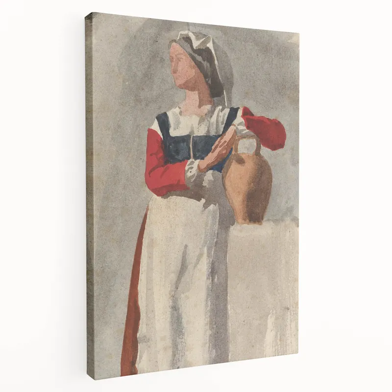 Impressionist Portrait Wall Art - Degas' Italian Woman with Water Jug Print Professional Grade