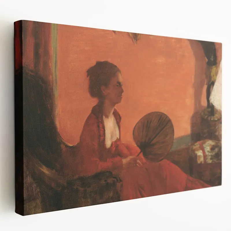 Impressionist Portrait Wall Art - Degas' Madam Camus in Red Print Modern