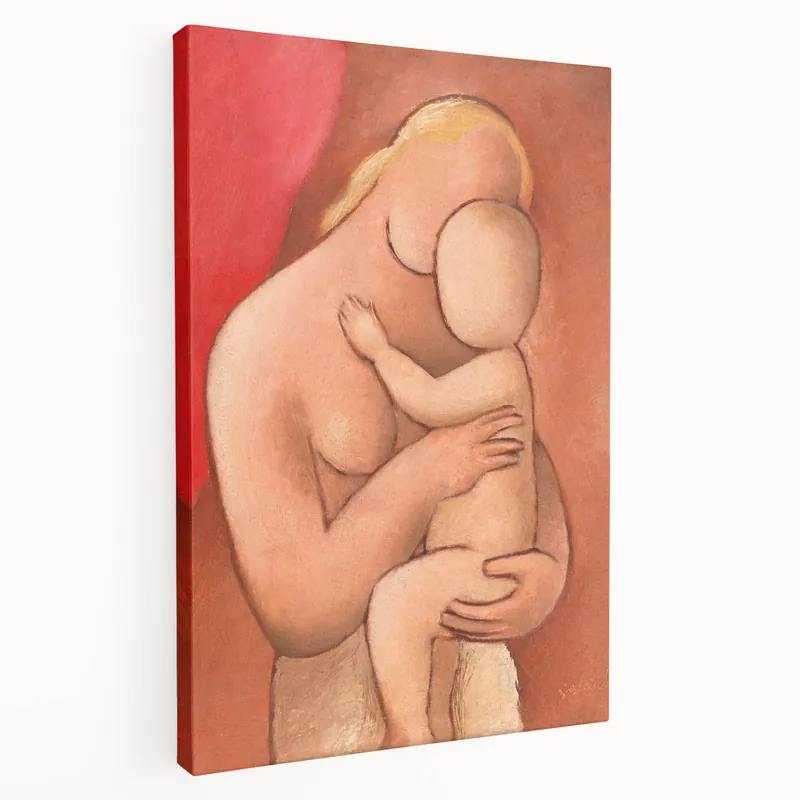 Markdown Mother and Child: Vintage Modern Wall Art by Mikuláš Galanda