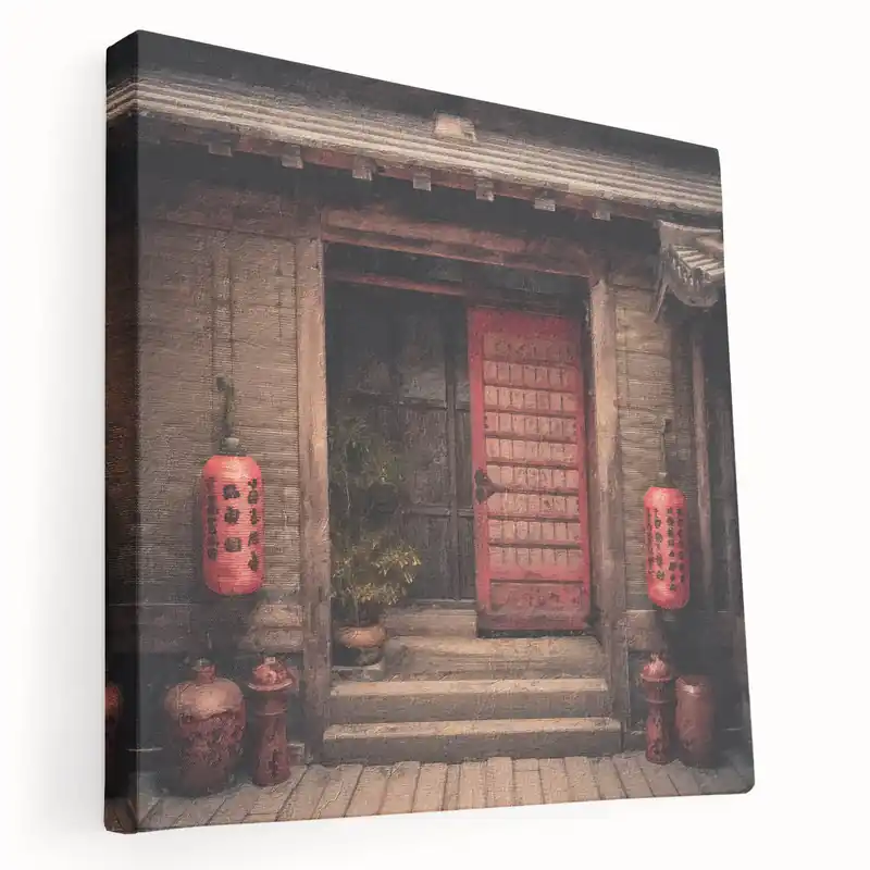 Big Sale Shoji Door Artwork - Japanese Lanterns and Sliding Door Print