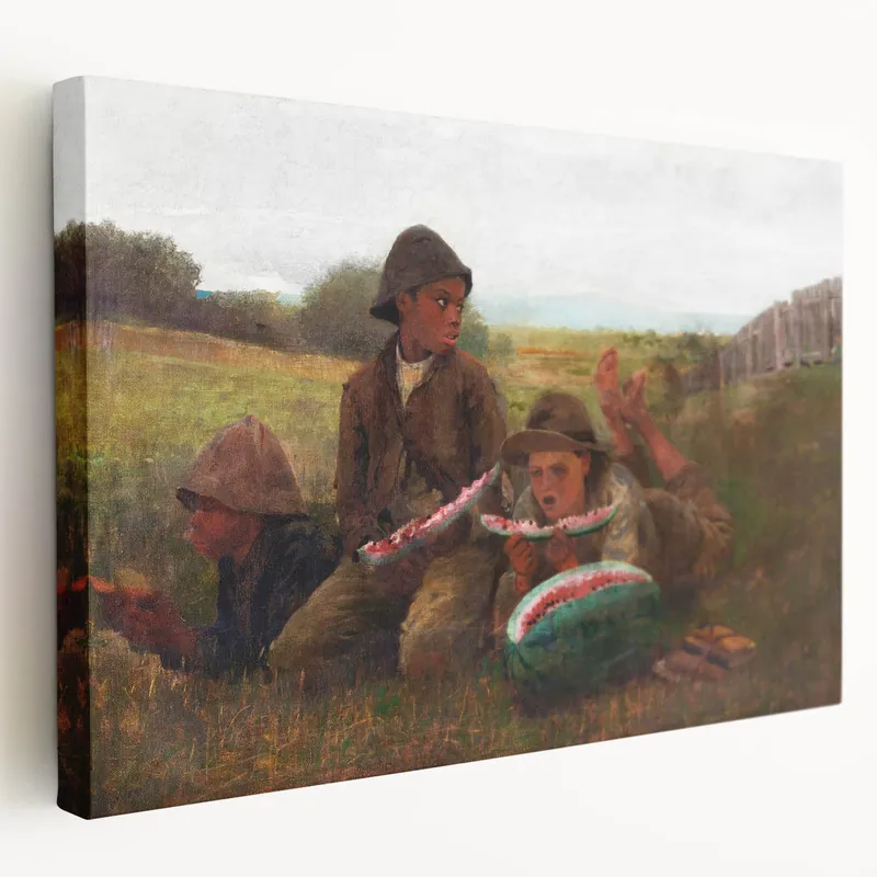 Realism Art Print - The Watermelon Boys by Winslow Homer, Rural Scene Buy Direct