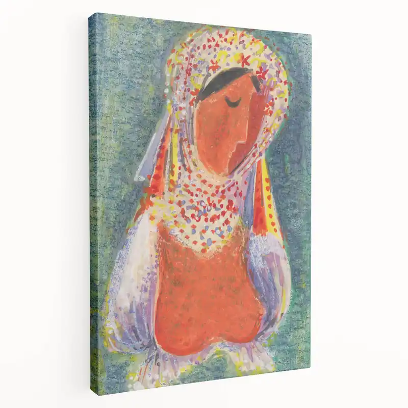 Modern Wall Art - Vibrant Abstract Folk Costume Print for Unique Decor One Day Deal