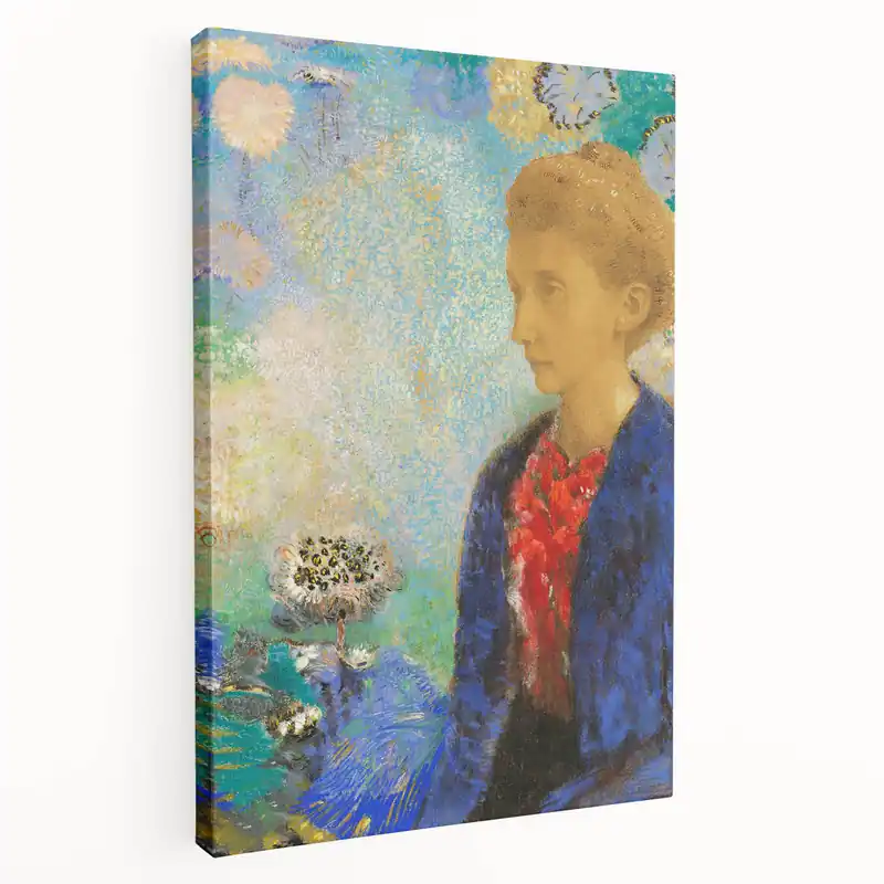 Modern Wall Art - Elegant Portrait of a Woman with Floral Background - Print Don’t Miss Out