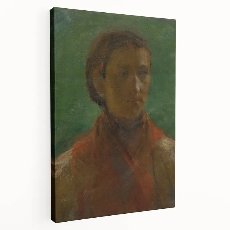 Next Day Delivery Realism Art Print - The Girl in the Red Dress, Expressive Canvas Portrait