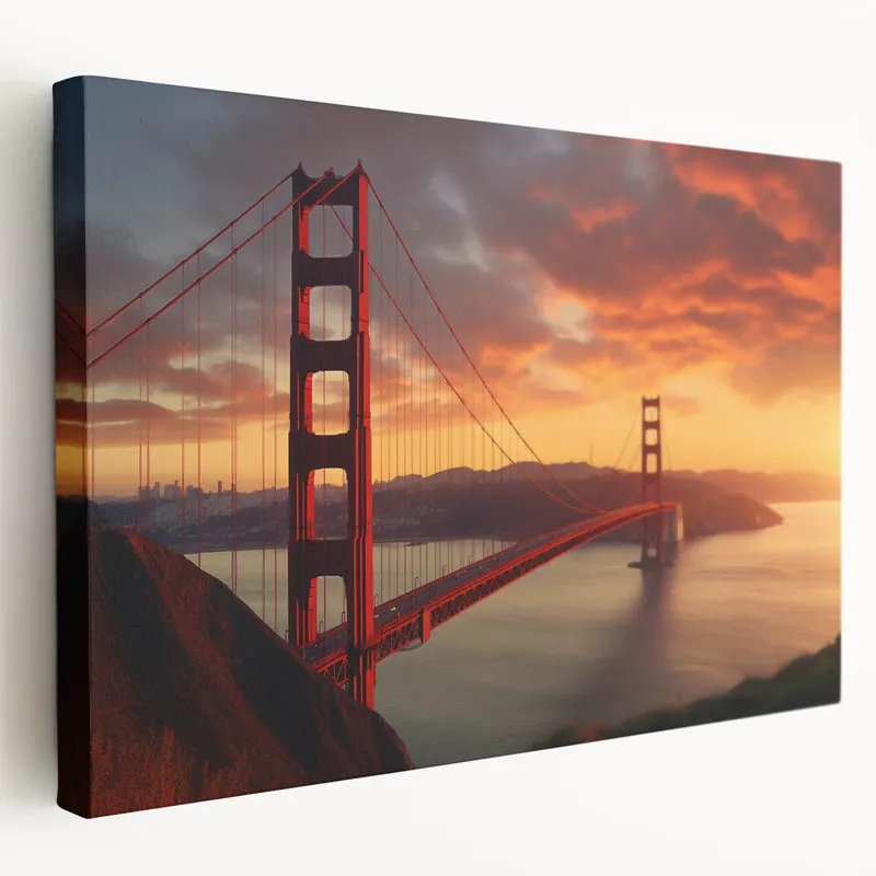 Golden Gate Bridge Canvas – Sunset Wall Art San Francisco California Affordable