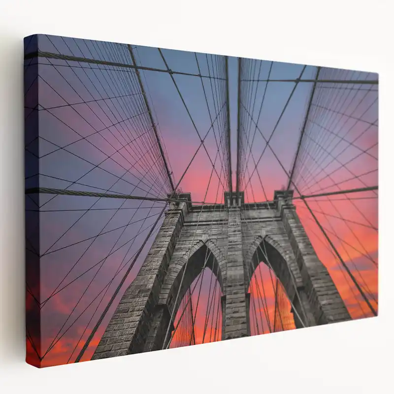 Last Chance Brooklyn Bridge Art Print - Sunset Photography of NYC Landmark for Decor