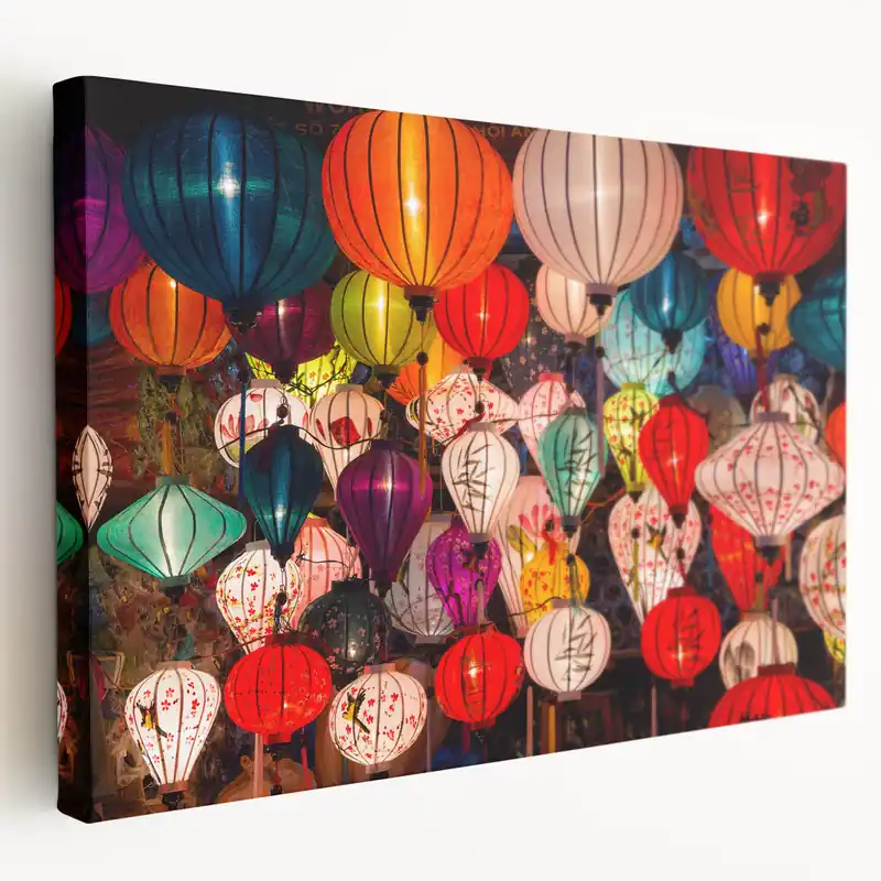 Chinese Art Decor - Vibrant Lantern Display Canvas from Shanghai Market Direct From Manufacturer