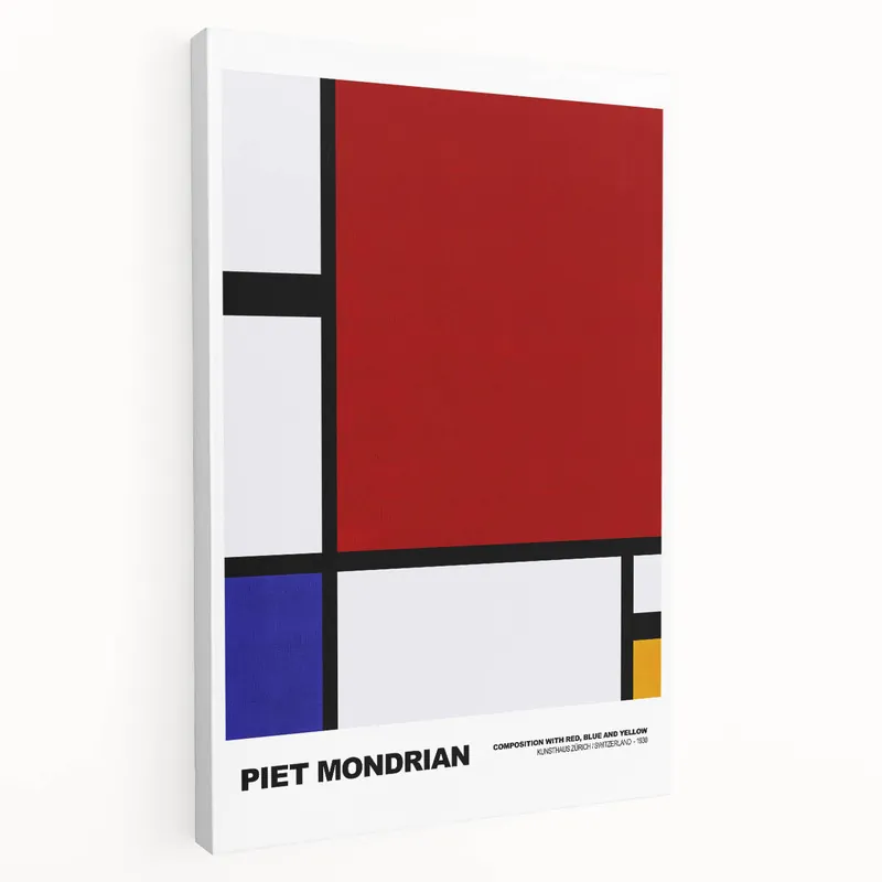 Direct From Factory Contemporary Wall Art - Mondrian-Inspired Modern Geometric Canvas Print