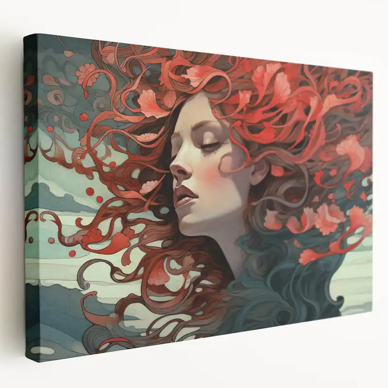 Electric Wall Art - Dreamy Abstract Portrait Painting - Modern Decor Bargain