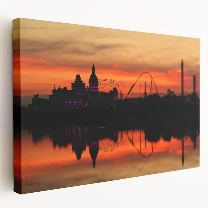 Sochi Landscape Art - Scenic Sochi Canvas Prints of Sunset Amusement Park Clearance