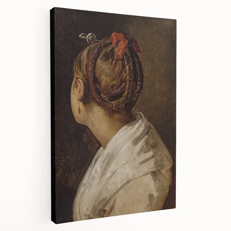 Dark Academia Wall Art: Portrait of Woman with Red Ribbon, Gothic Print Super Sale