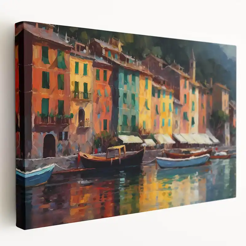 Warranty Included Scenic Portofino Canvas - Vibrant Italy Wall Decor with Liguria Art Charm