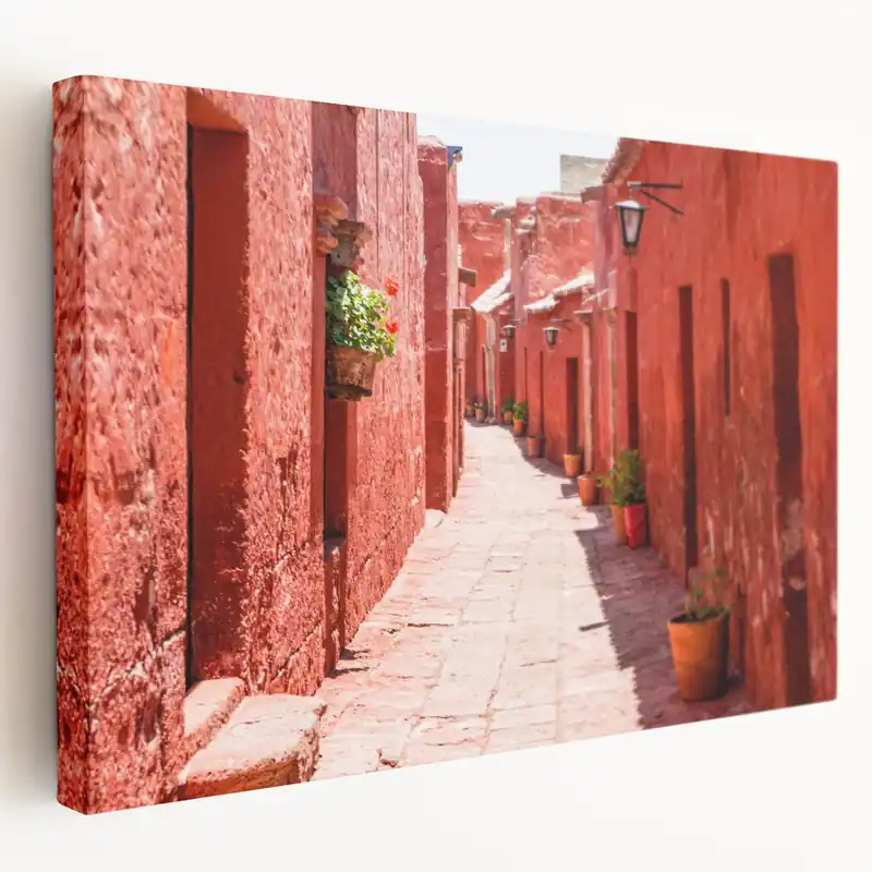 Editor’s Pick Red Stone Alleyway Print – Catalina Island Rustic Canvas Art