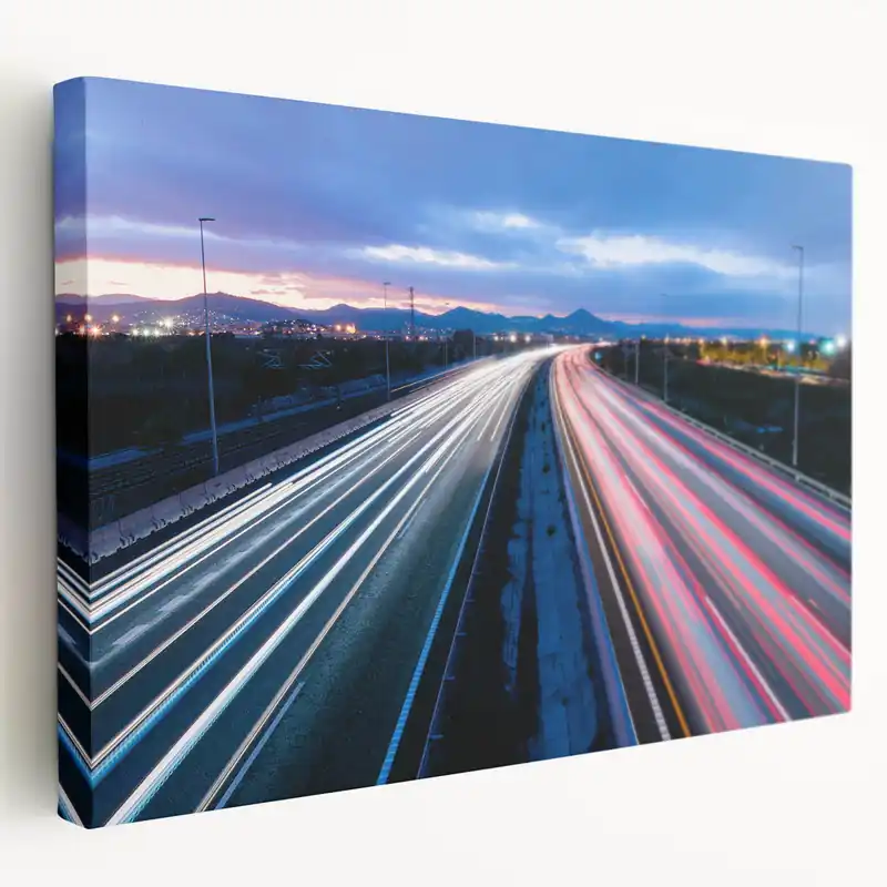 Connecticut Photography - Light Trails on Highway at Dusk Scenic Connecticut Art Same Day Shipping