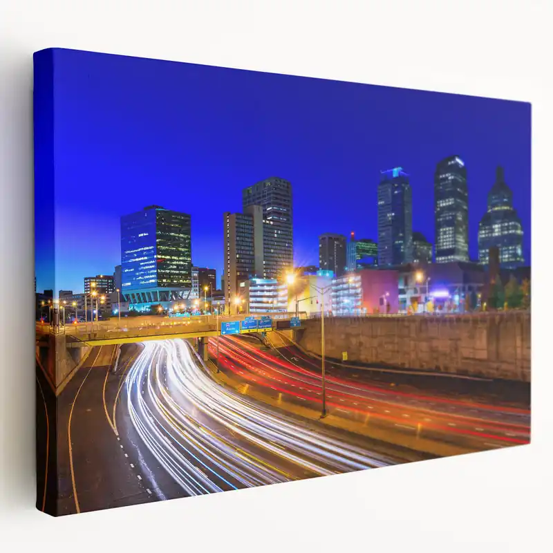 Certified Connecticut Landscape Art - Hartford Night Cityscape Photography
