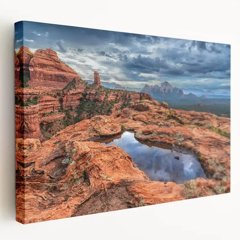 Sedona Canyon Art - Reflective Pool and Red Rocks Arizona Desert Landscape Special Offer