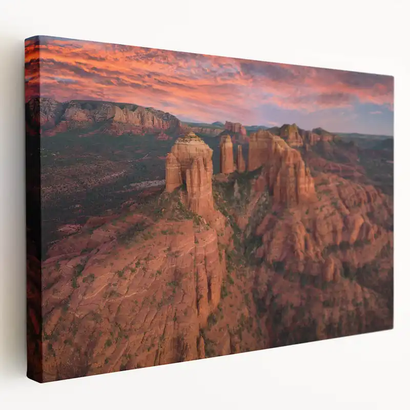 Sedona Landscape Paintings - Aerial View of Red Rocks Arizona Desert Art Hot Picks