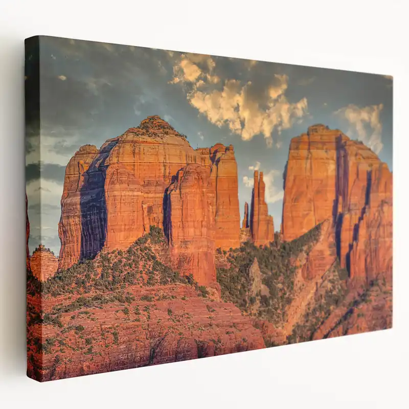 Red Rock Wall Art - Sedona Canyon at Sunset Arizona Desert Landscape Crafted