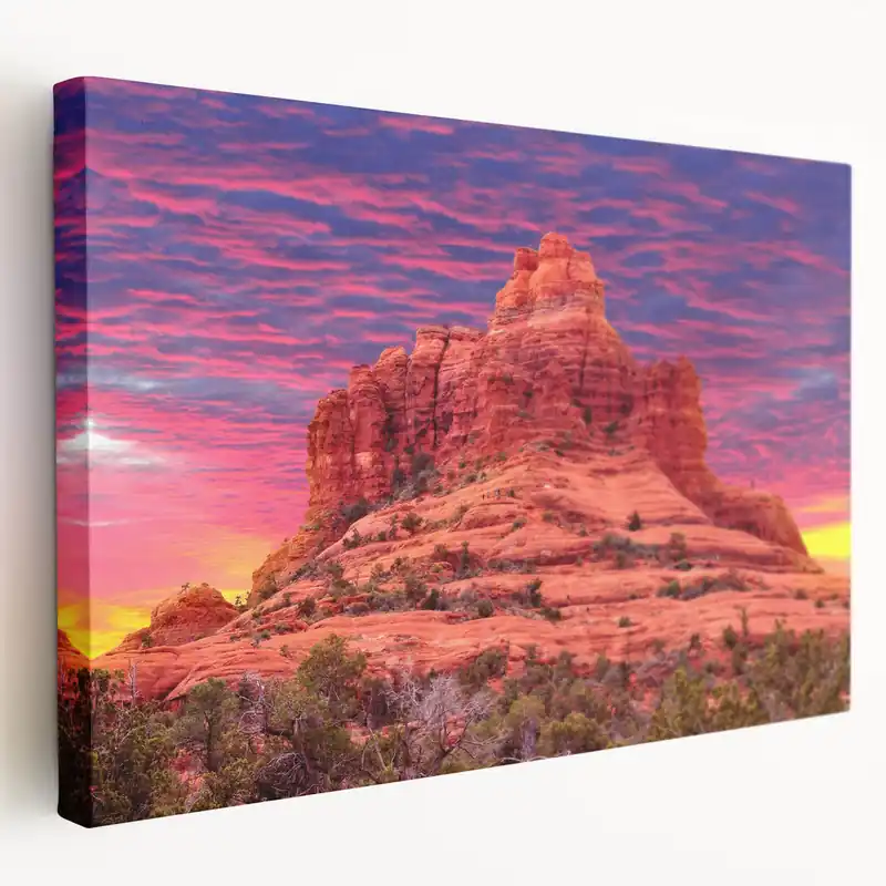 Top Pick Sedona Landscape Paintings - Vibrant Sunset Over Red Rock Arizona Desert Art