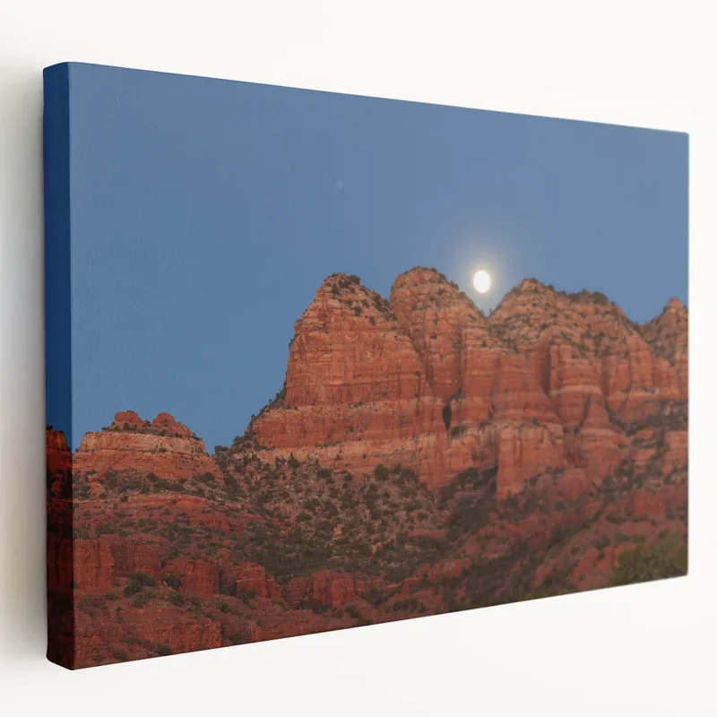 Today Only Sedona Wall Art - Majestic Moonrise Over Red Rock Canyon Sedona Landscape
