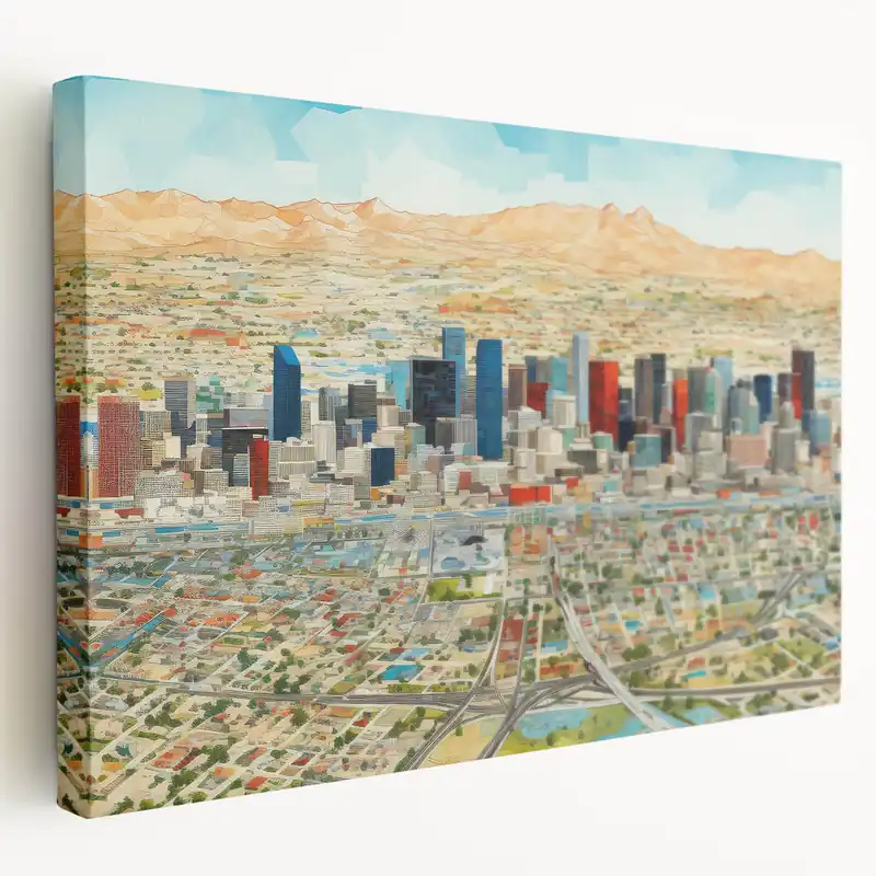 Brand New Vibrant Abstract Arizona Skyline Wall Decor - Phoenix Cityscape Art Print