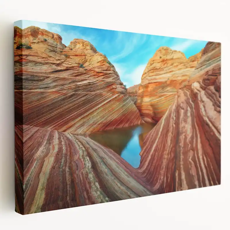 Vibrant Arizona Desert Red Rock Landscape Print - Coyote Buttes Wall Art Cheap