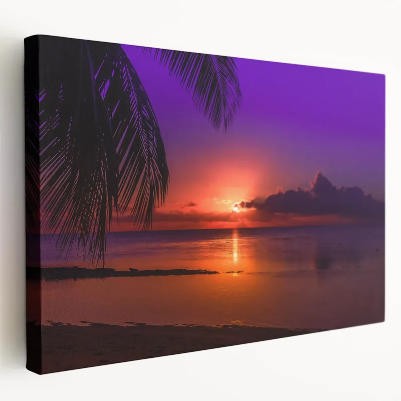 No Minimum Order Tahiti Sunset Serenade - Polynesian Beach Canvas Print