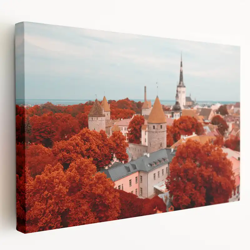 Estonian Landscape Art – Autumn Trees and Old Town of Tallinn Bargain