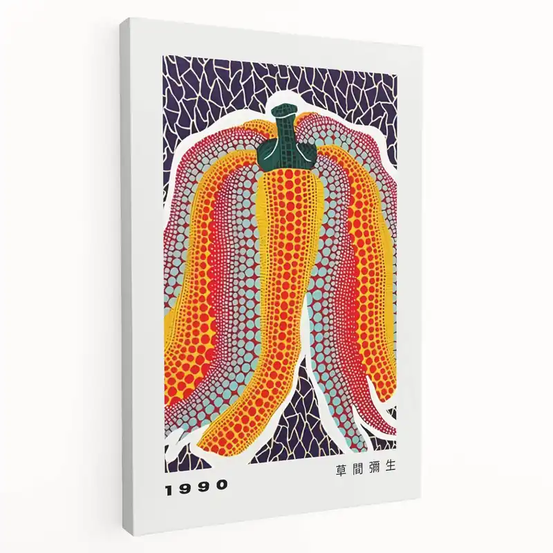 Shop Now Yayoi Kusama Wall Art - Vibrant Pumpkin Abstract | Canvas & Prints