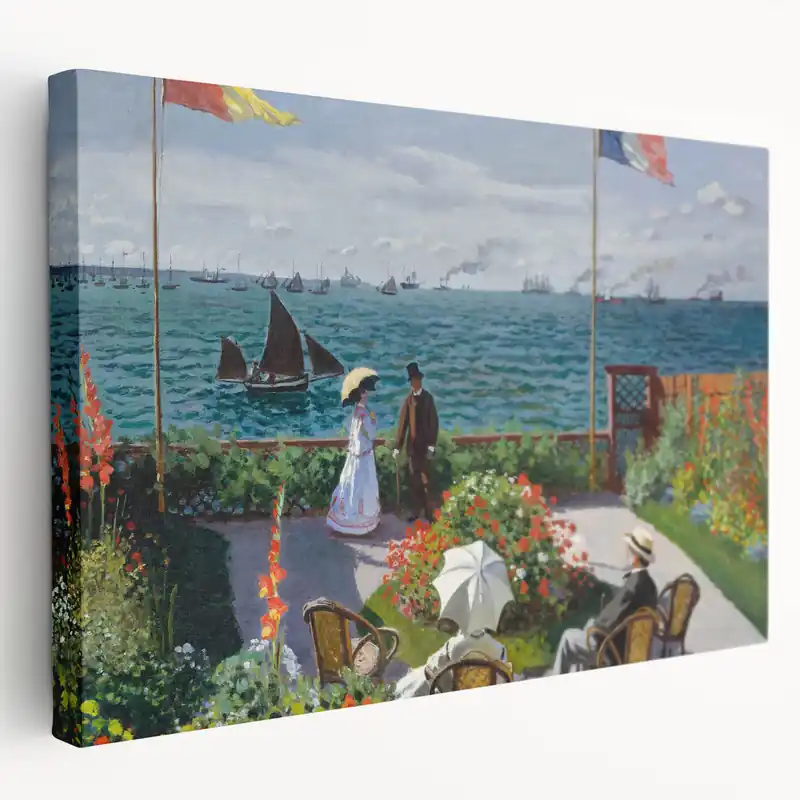 Claude Monet Wall Art - Garden at Sainte-Adresse, 1867 Canvas Print Fan Favorite