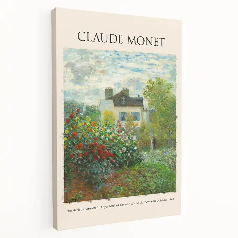Certified Claude Monet Wall Art - The Artist's Garden in Argenteuil, 1873 Canvas Print