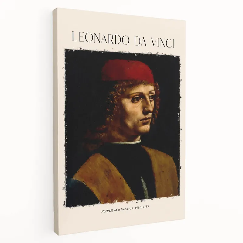 Leonardo da Vinci Art - Portrait of a Musician Renaissance Canvas Prints Limited Edition