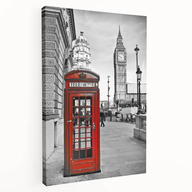 London Wall Art - Red Phone Booth with Big Ben in Classic London Photography Buy Today