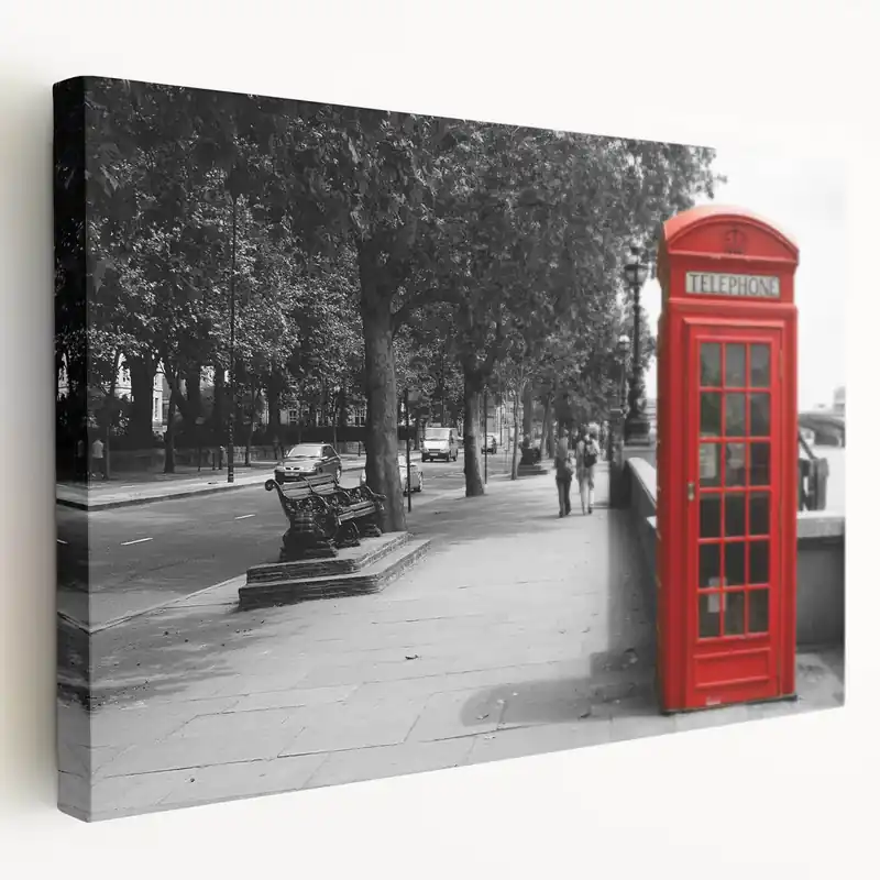 Hot Deal London Wall Art - Red Telephone Booth Vintage London Cityscape Prints