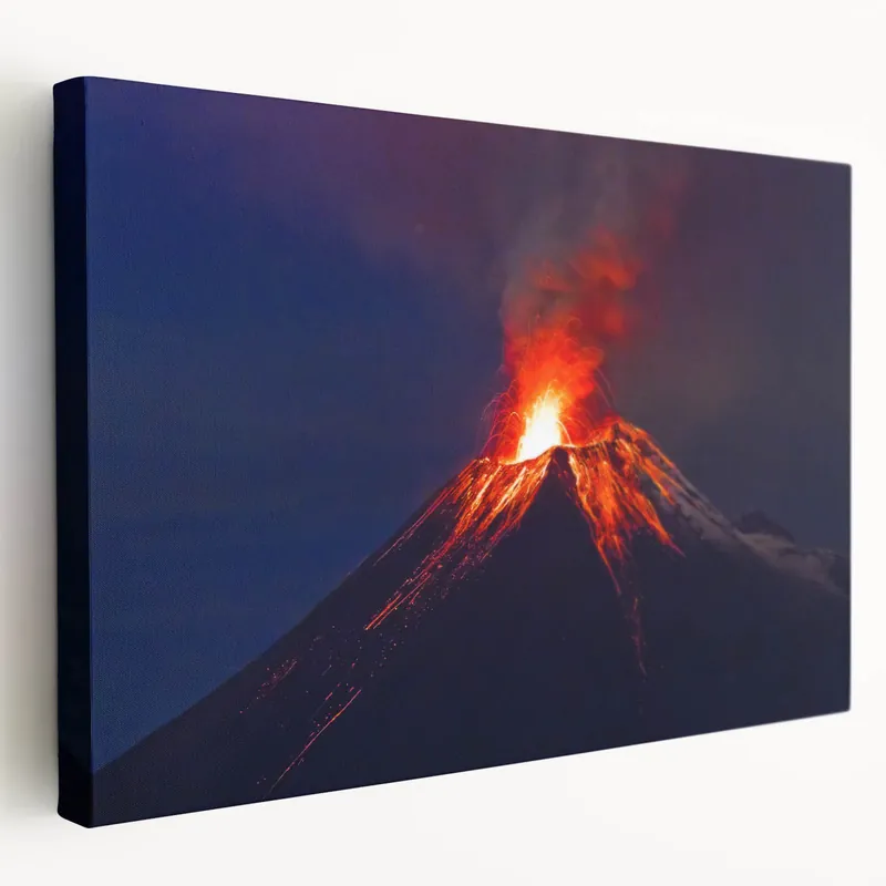 Holiday Sale Ecuador Wall Art - Erupting Volcano Landscape Ecuadorian Scenery Canvas