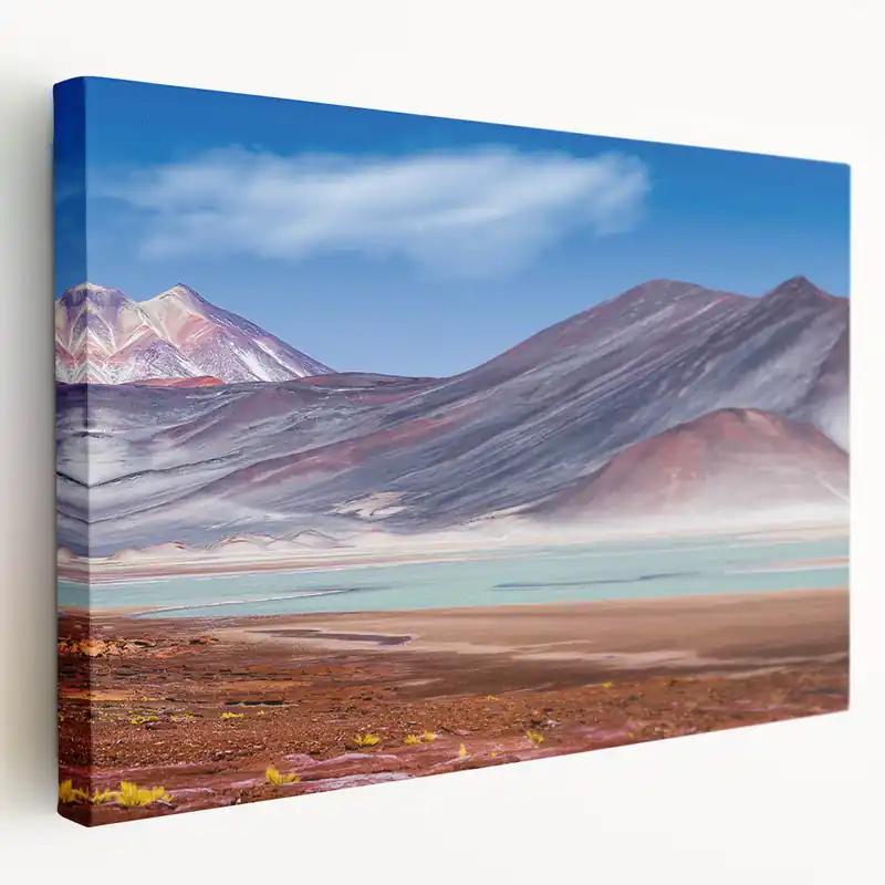 Atacama Desert Wall Art – Vibrant Chilean Mountain and Lake Landscape In Demand