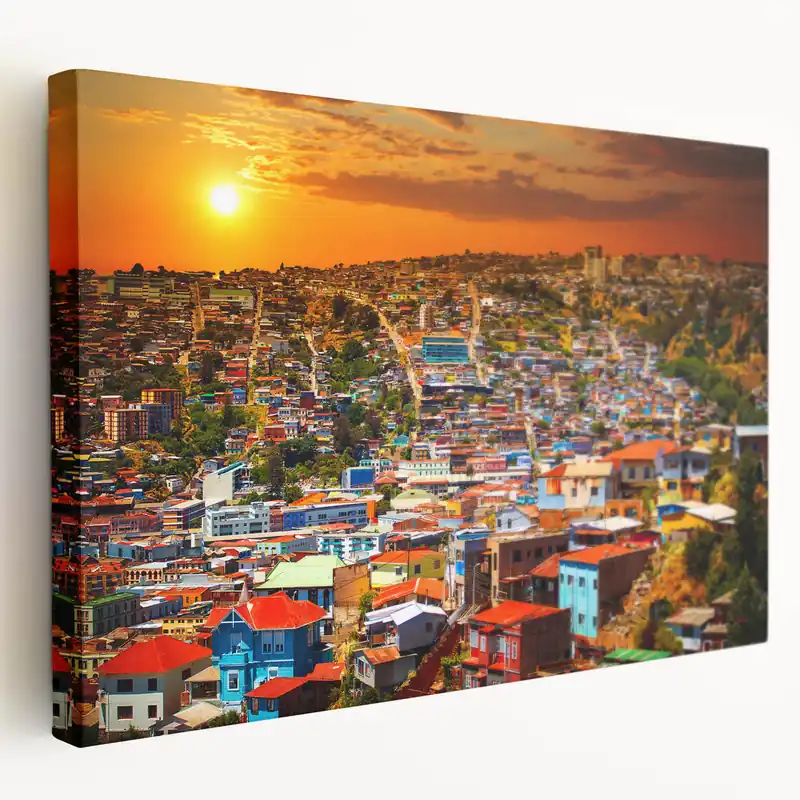 Santiago Cityscape Art - Chile Wall Art South America Wall Decor Free Shipping