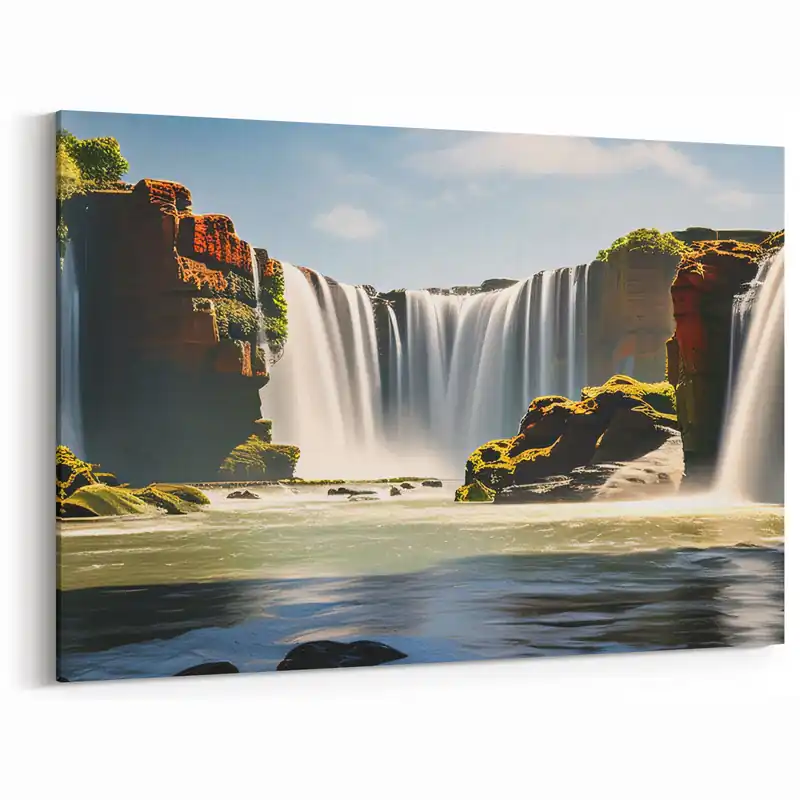 Don’t Miss Out Majestic Argentine Falls Art - Red Cliffs and Cascades