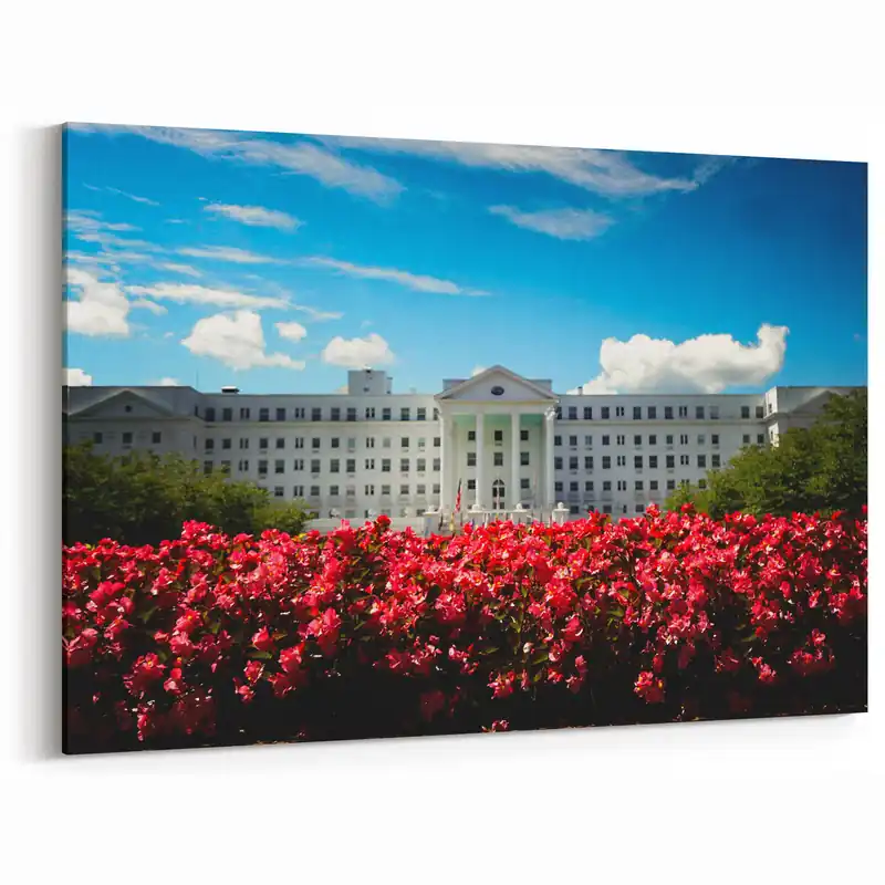 Hot Picks Austria Photography Art - Majestic Palace with Vibrant Garden Scene