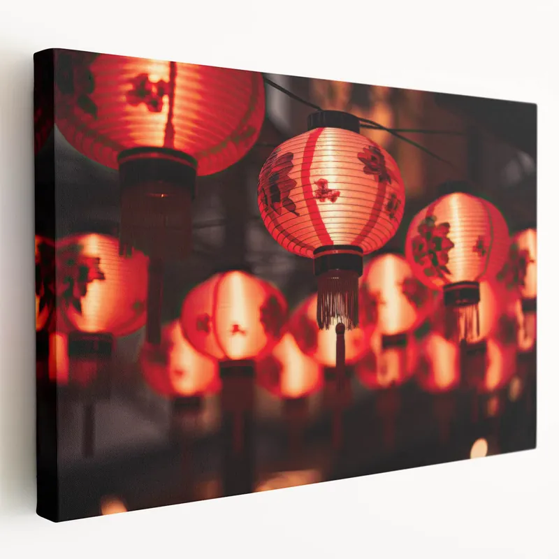 Merlion Wall Art – Red Lantern Festival Scene in Singapore Photography Discount
