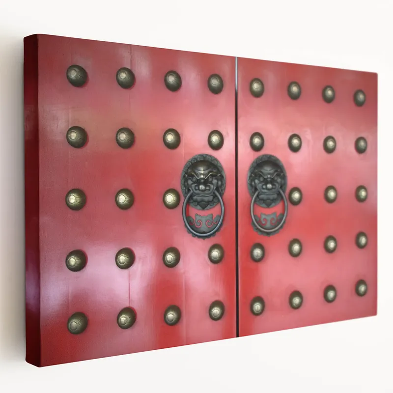 Next Day Delivery Modern Singapore Cityscape Decor – Red Door Lion Handles Wall Art
