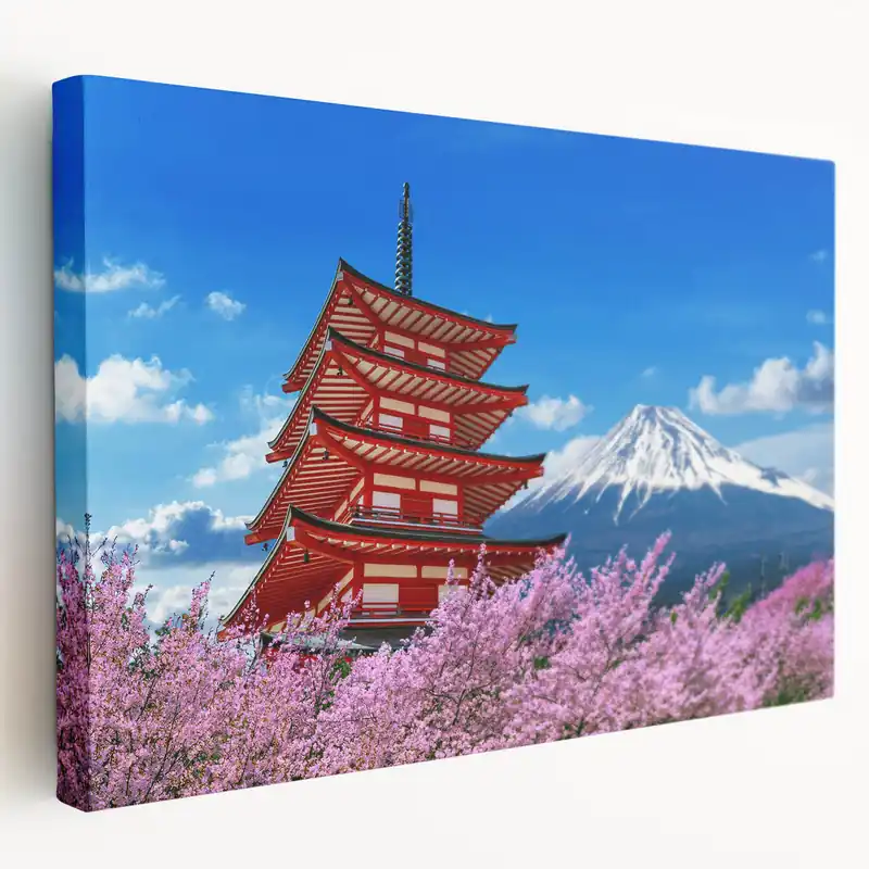 Top Rated Mount Fuji Pagoda Canvas - Japanese Scenic Art for Home Decor