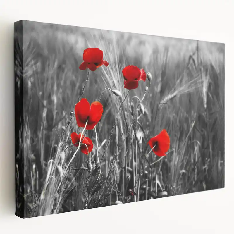 Wholesale Vibrant Red Poppy Flower Canvas – Modern Botanical Poppy Wall Art Print