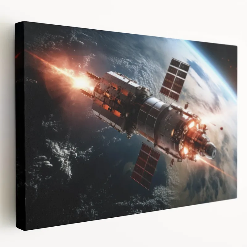 Today Only Satellite Firing Through Space - Cosmic Wall Art for Space Lovers