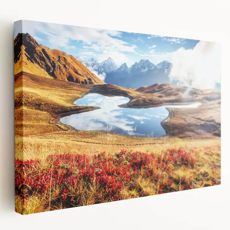 Georgia Landscapes - Mountain Lake Reflection Scenic Georgia Canvas Art Must Have