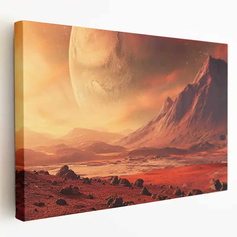 Time-Limited Martian Landscape Rock Wall Art - Surreal Red Planet Scenery Print