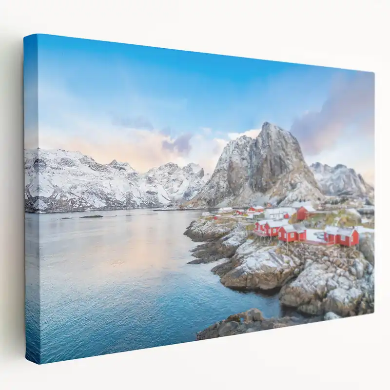 Genuine Charming Nordic Village in Winter - Rustic Countryside Wall Art