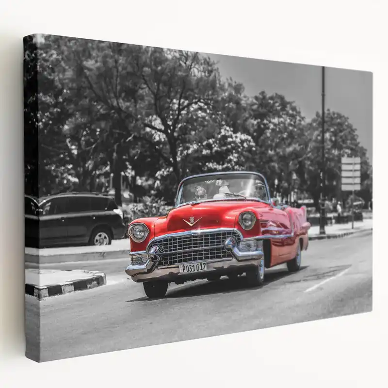 Super Sale Vintage Car Art: Bold Red Convertible Prints - Classic Retro Decor