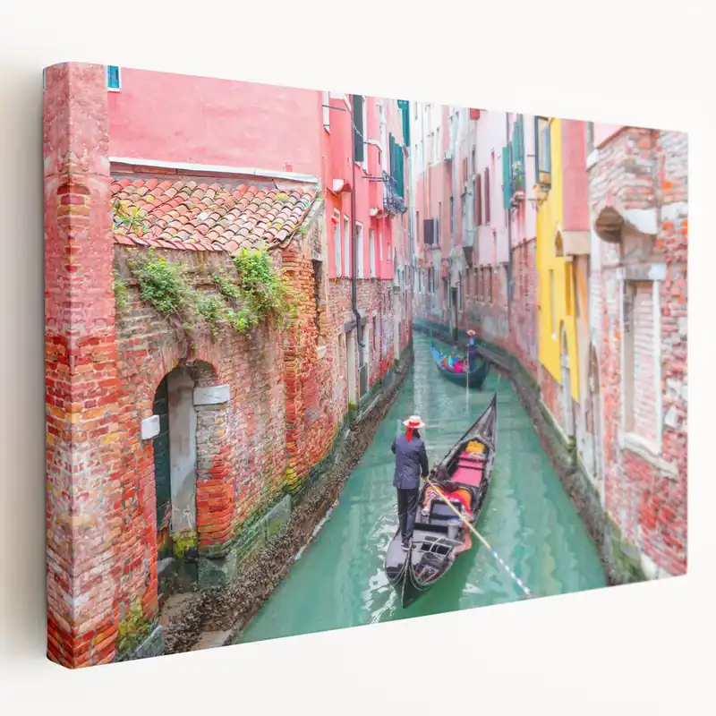 New Arrival Venice Colorful Canal Art | Italian Gondola Print | Vibrant Wall Decor